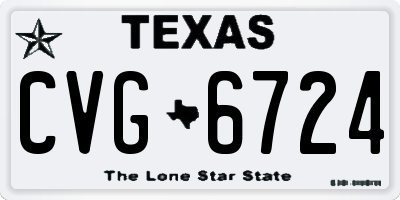 TX license plate CVG6724