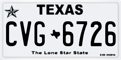 TX license plate CVG6726