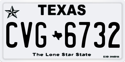 TX license plate CVG6732