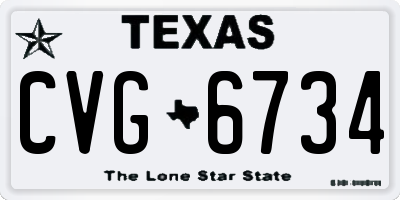 TX license plate CVG6734