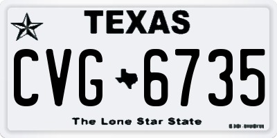 TX license plate CVG6735