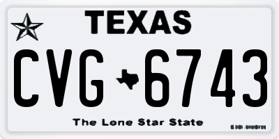 TX license plate CVG6743