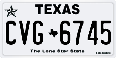 TX license plate CVG6745