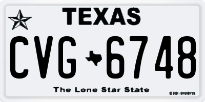 TX license plate CVG6748