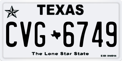 TX license plate CVG6749