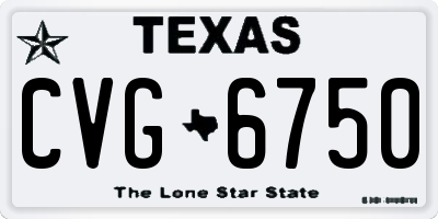 TX license plate CVG6750