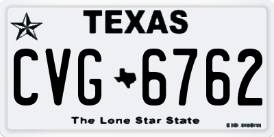 TX license plate CVG6762