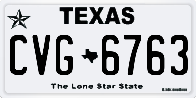 TX license plate CVG6763
