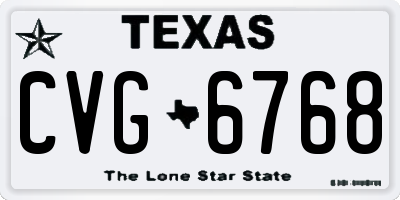 TX license plate CVG6768
