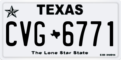 TX license plate CVG6771