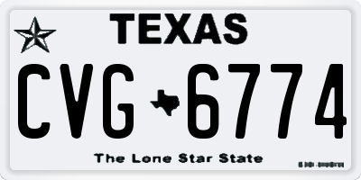 TX license plate CVG6774