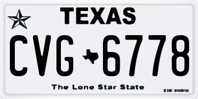 TX license plate CVG6778
