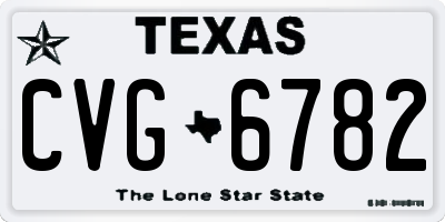 TX license plate CVG6782
