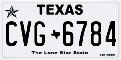 TX license plate CVG6784