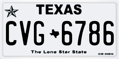 TX license plate CVG6786