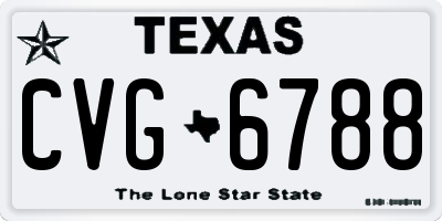 TX license plate CVG6788