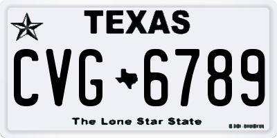 TX license plate CVG6789
