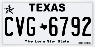 TX license plate CVG6792