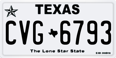 TX license plate CVG6793