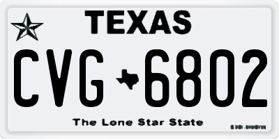 TX license plate CVG6802