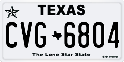 TX license plate CVG6804