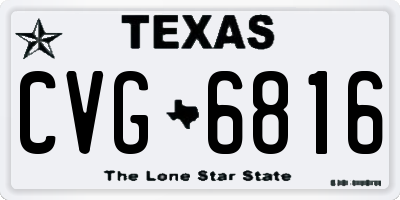 TX license plate CVG6816