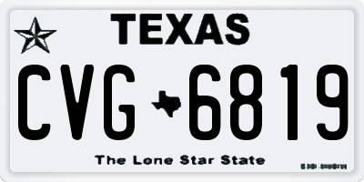 TX license plate CVG6819