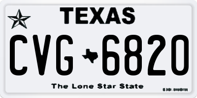TX license plate CVG6820