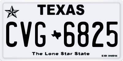 TX license plate CVG6825