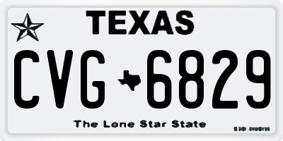 TX license plate CVG6829