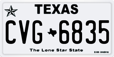 TX license plate CVG6835