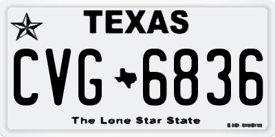 TX license plate CVG6836