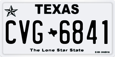 TX license plate CVG6841