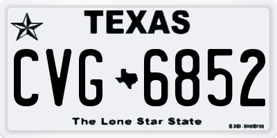 TX license plate CVG6852