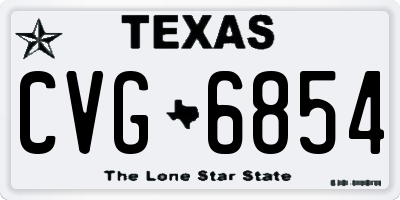 TX license plate CVG6854