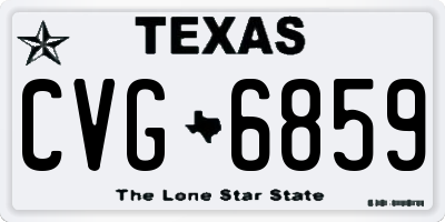 TX license plate CVG6859