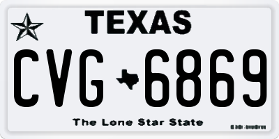 TX license plate CVG6869