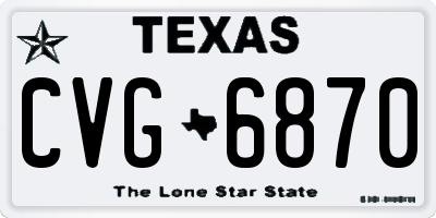 TX license plate CVG6870