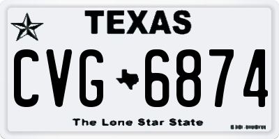 TX license plate CVG6874