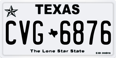 TX license plate CVG6876