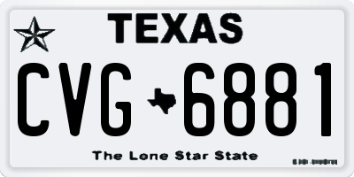 TX license plate CVG6881