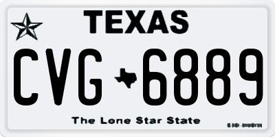 TX license plate CVG6889