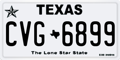 TX license plate CVG6899