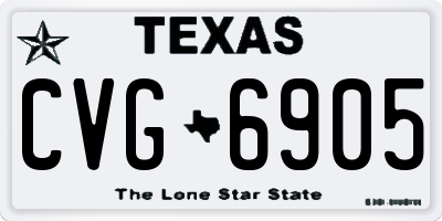 TX license plate CVG6905