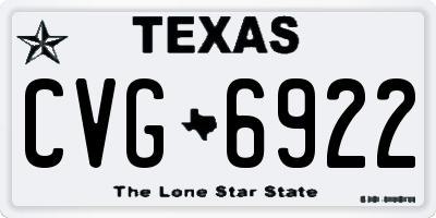 TX license plate CVG6922