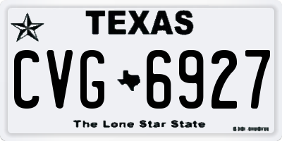 TX license plate CVG6927