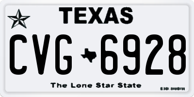 TX license plate CVG6928