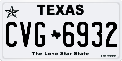 TX license plate CVG6932