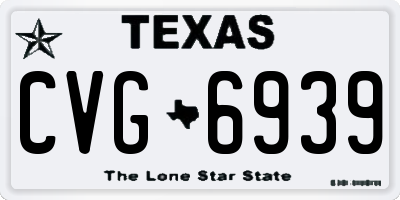 TX license plate CVG6939
