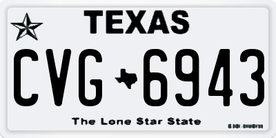 TX license plate CVG6943